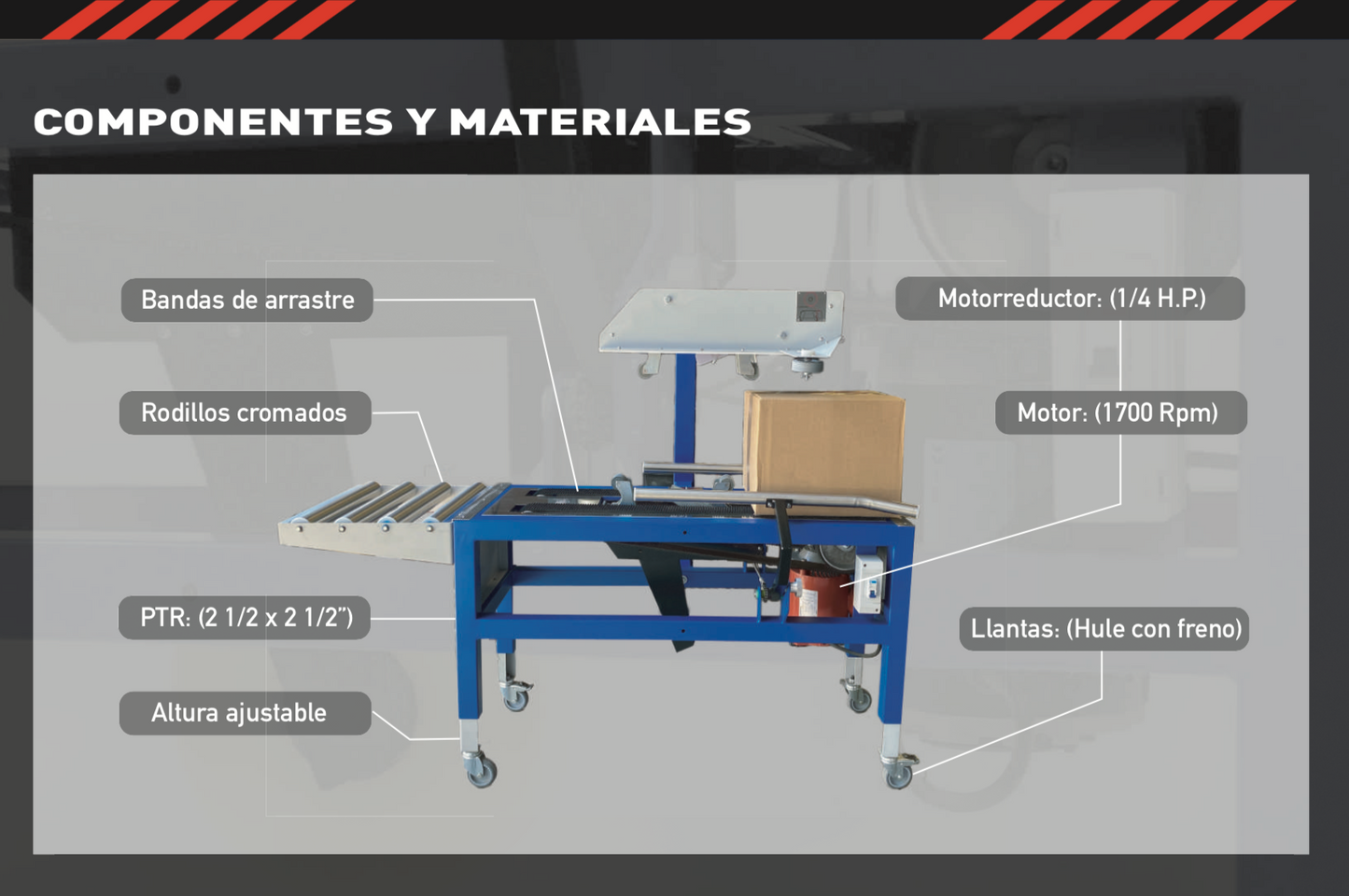 Encintadora / Cerradora de cajas semiautomáticas para cinta de 48mm y 72mm.