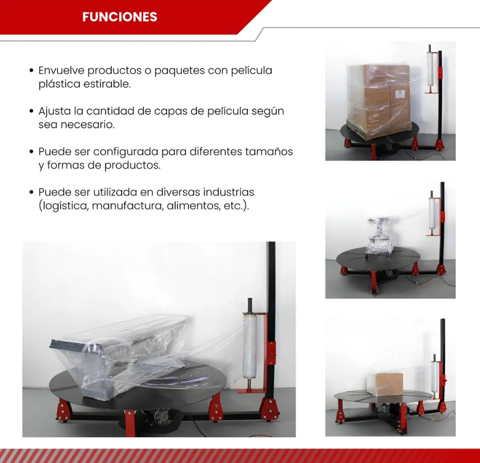 Emplayadora Semiautomática / Envolvedora 250 kg